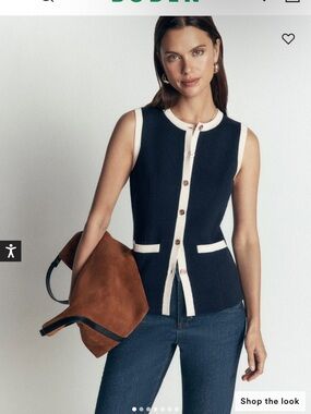 Boden Crew Milano Knit Waistcoat Sz L